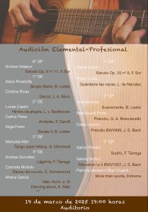 Programa audición Guitarra Grao Elemental e Grao Profesional